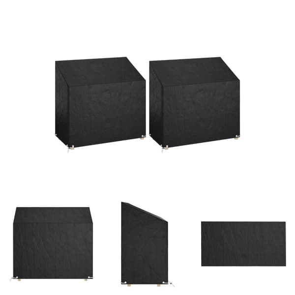 The Living Store Överdrag för utomhusbänk 2st 8 ölj. 130x70x70/88 cm polyeten - Överdrag till Utemöbler