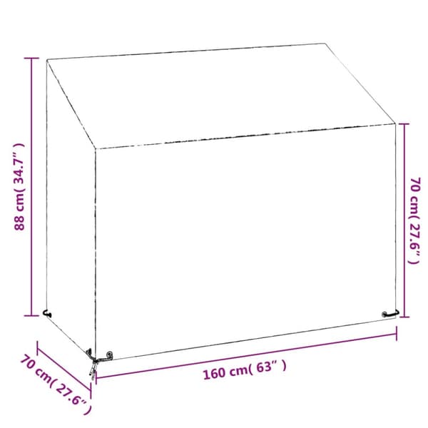 The Living Store Överdrag för trädgårdsmöbler 8 ölj. 160x70x70/88 cm polyeten -  Överdrag till Utemöbler