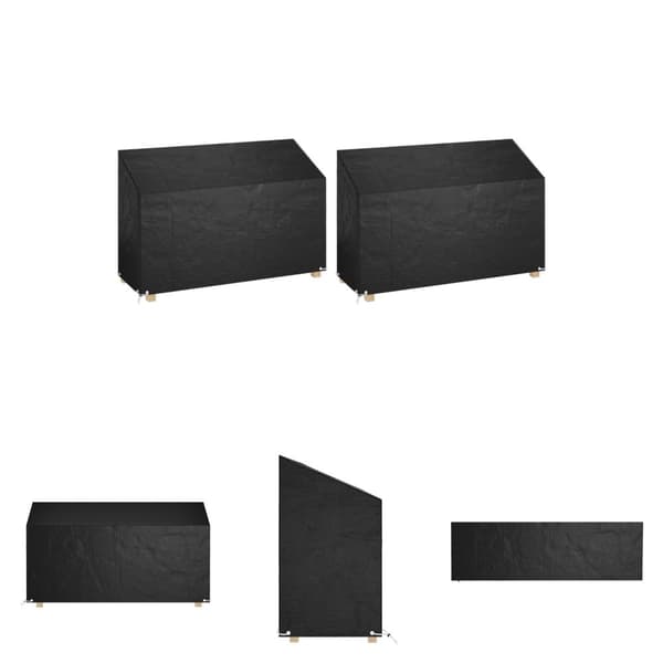 The Living Store overtræk til havebænk 2 stk. 190x70x70/88 cm 8 øjer polyethylen -  Overtræk til havemøbler