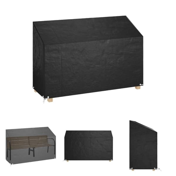 The Living Store Överdrag för trädgårdsbänk 8 öljetter 190x70x70/88 cm polyeten -  Överdrag till Utemöbler