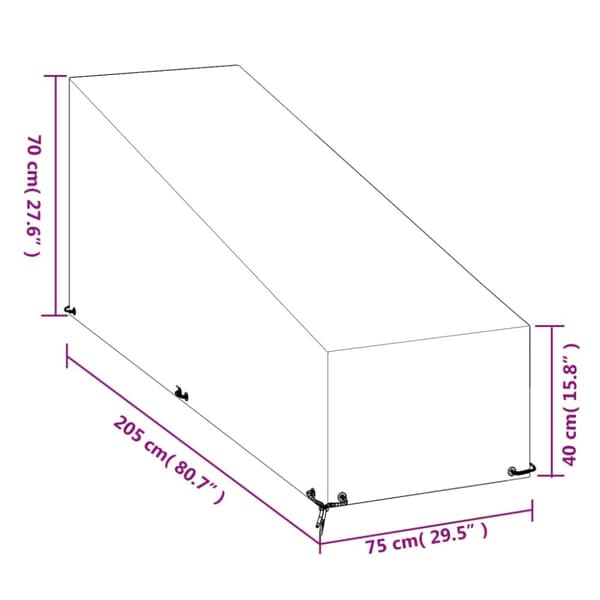 Overtræk til havemøbler - Living overtræk til liggestole 2 stk. 205x75x40/70 cm polyethylen