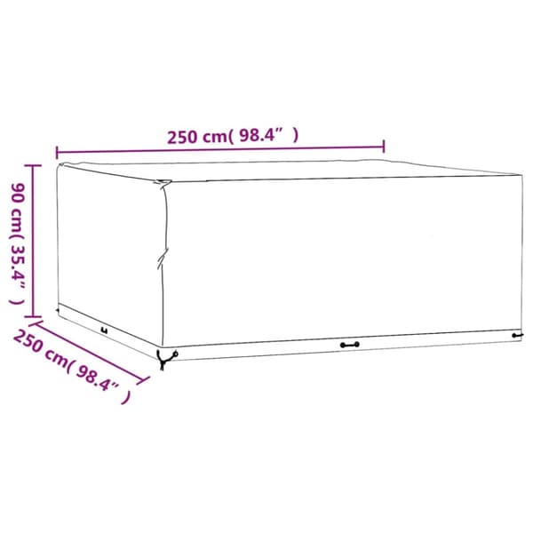 Ulkokalusteiden suojapeitteet - Living Puutarhakalustesuojat 2 kpl 16 purjerengasta 250x250x90 cm
