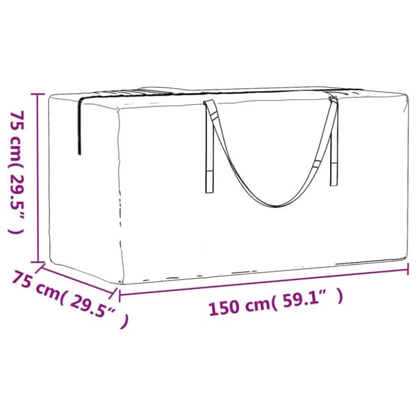 Ulkokalusteiden suojapeitteet - Living Ulkotyynyjen säilytyskassit 2 kpl musta 150x75x75 cm polyeteeni