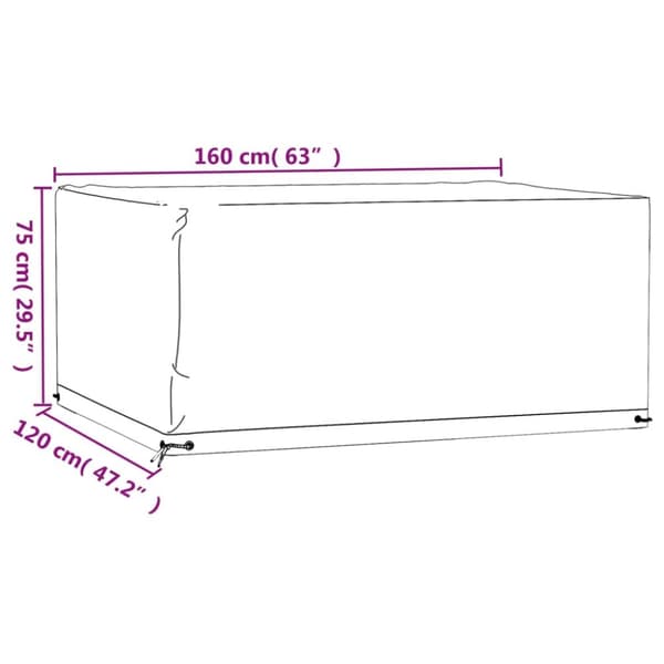 Ulkokalusteiden suojapeitteet - Living Puutarhakalustesuojat 2 kpl 8 purjerengasta 160x120x75 cm