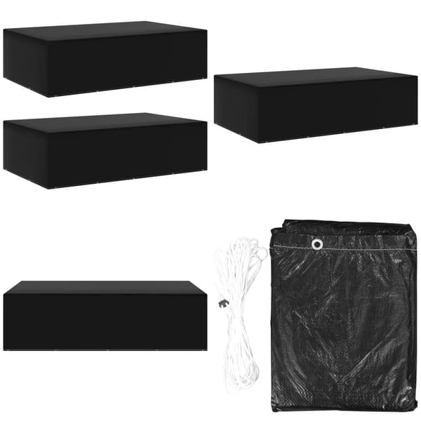 Havemøbelovertræk 2 stk. 12 snørehuller 325x205x90 cm - Møbelovertræk - Terrassemøbelovertræk - Home & Living
