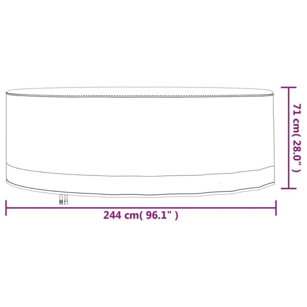 vidaXL Hagemøbeltrekk beige Ø 244x71 cm 600D oxford