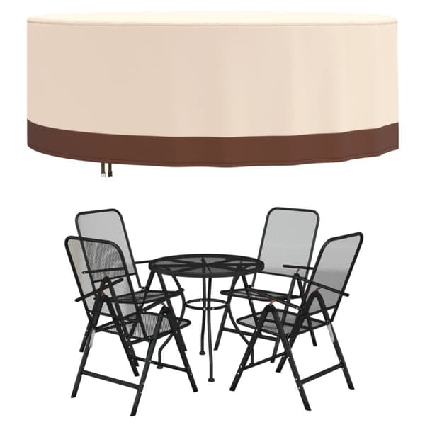 vidaXL Hagemøbeltrekk beige Ø 244x71 cm 600D oxford