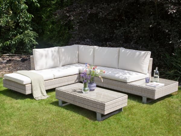 Kuddfodral Set Utomhusbruk Off-White Polyester Olefin Vattenbeständigt Extra Överdrag Set UV-skydd med Dragkedja