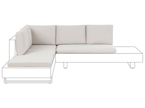Kuddfodral Set Utomhusbruk Off-White Polyester Olefin Vattenbeständigt Extra Överdrag Set UV-skydd med Dragkedja