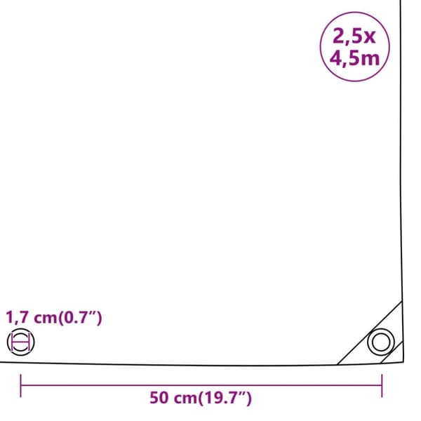 Pressu musta 2,5x4,5 m 650 g/m²