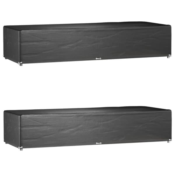 Överdrag för solsäng 2st 12 öljetter 205x75x40 cm polyeten