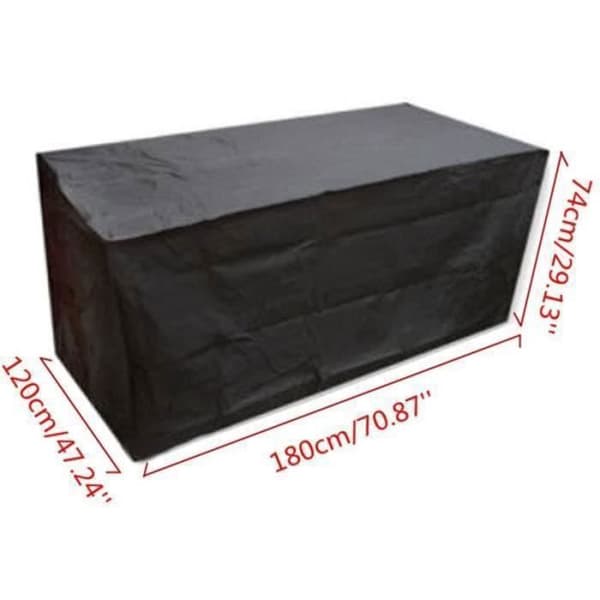 Vattentät presenning Trädgårdsmöbelskydd för bord, soffmöbelskydd Anti-Vind-Regn-UV (180 x 120 x 74 cm)