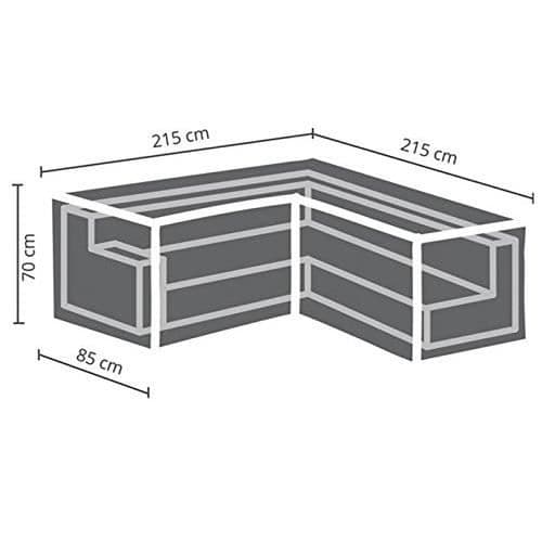 Perel Garden Vardagsrumsöverdrag L-formad 215 cm Svart 215 x 215 x 70 cm - OCLSL215