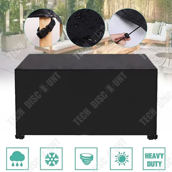 TD Trädgårdsmöbelöverdrag för utomhusbruk 350 x 260 x 90 cm Oxford-tyg Trädgårdsbordsöverdrag Trädgårdsmöbelöverdrag