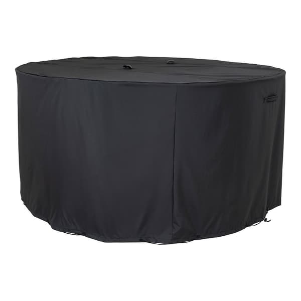 Overtræk til udendørs møbler, Luksusovertræk til rundt bord med 4 stole, 185x185x95 cm, Sort