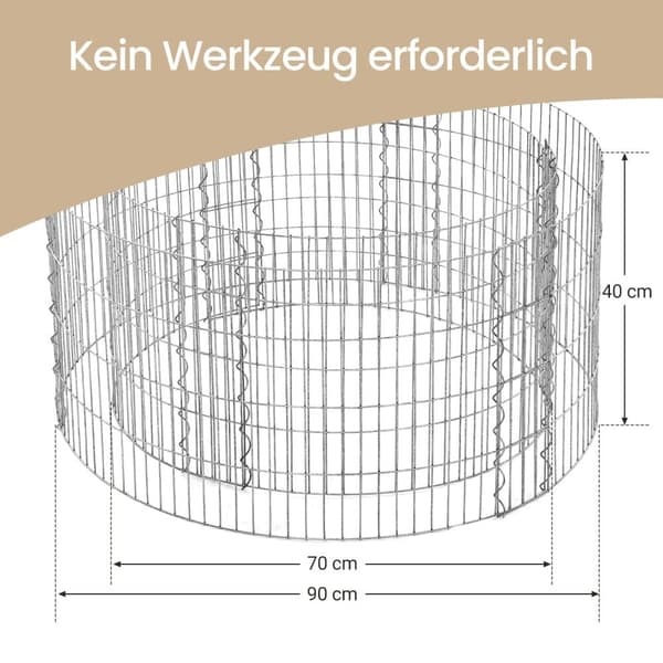 Gabion, SONGMICS GGB479, 90x40 cm, Silver