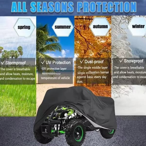 INF Sort ATV-dækken - Oxford-stofbeskyttelse Model 4