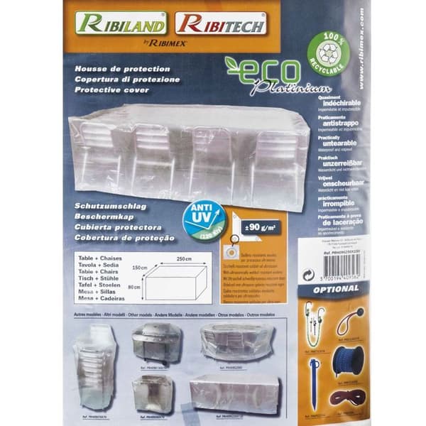 Transparent lock rektangulärt bord 2,50m