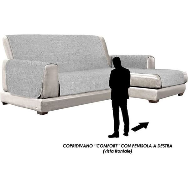 Comfort Italian Sänglinne Halkfritt sofföverdrag Mörkblå 290 cm - CDDX- COMFORT PENISOLA- BLU SCURO -290