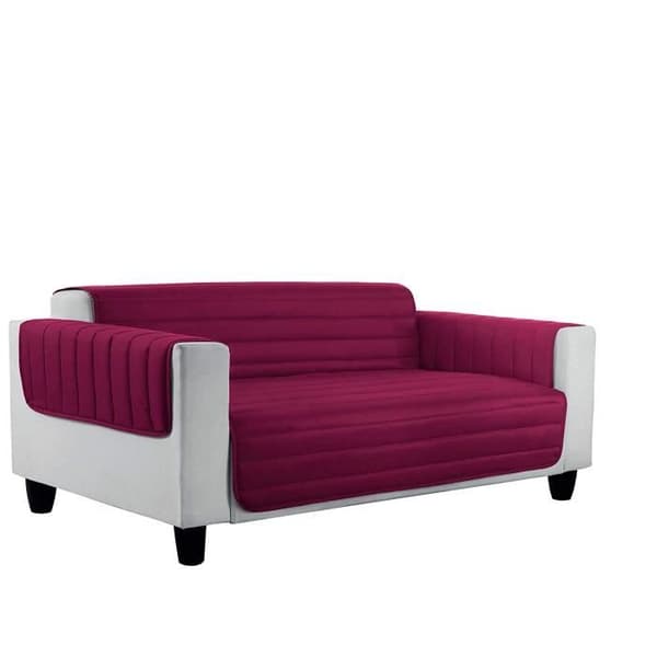 Soffa Sängöverdrag - Italienska Sängkläder - Vändbar Bordeaux/Mörk Grå - Allergivänlig Mikrofiber - 125 cm