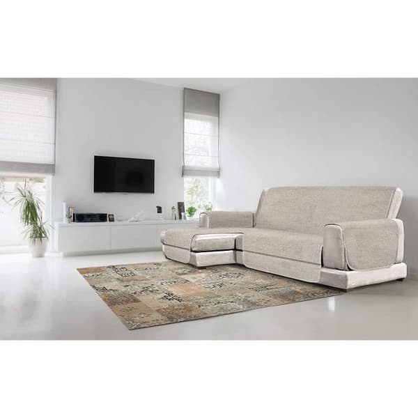 Comfort Halkfritt sofföverdrag med schäslong, 190cm, beige - CDSX- COMFORT PENISOLA- BEIGE -190