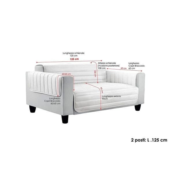 Italiensk sänglinne 8058575008169 Housse de Canapé Lit i antiallergiska mikrofibrer, vändbar mörkblå/grå lätt mikrofiber.
