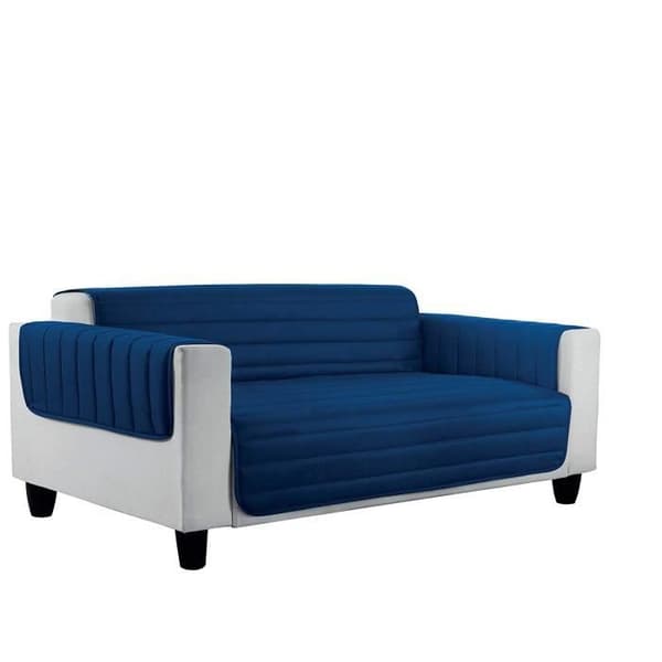 Italiensk sänglinne 8058575008169 Housse de Canapé Lit i antiallergiska mikrofibrer, vändbar mörkblå/grå lätt mikrofiber.