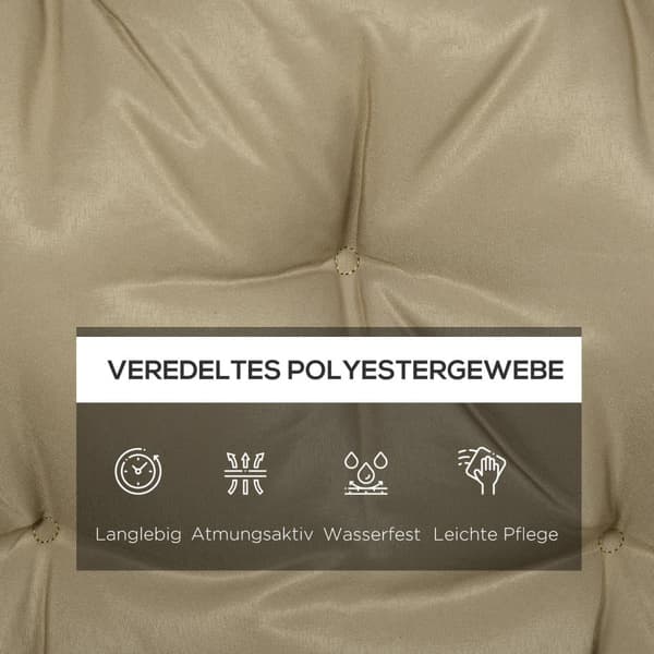 Bænk Pude, 3 Sæder, 150x98x8 cm, Khaki