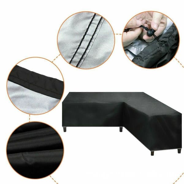 INF V-Formet Hagemøbeldeksel 286x286x82cm - Svart Oxford