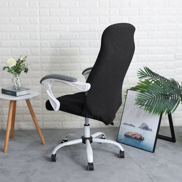 SKÄRM SVÄNGBAR kontorsstol SVART jacquard