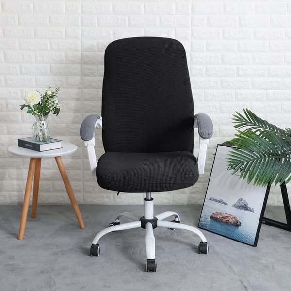 SKÄRM SVÄNGBAR kontorsstol SVART jacquard