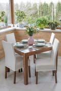 Pikkukuva 3 / 10: PÄÄLLINEN tuolille BEIGE ECRU SILEÄ elastinen