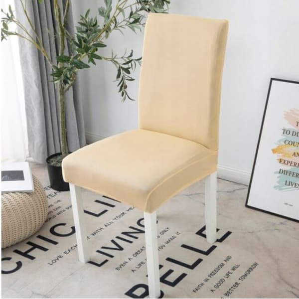 PÄÄLLINEN tuolille BEIGE ECRU SILEÄ elastinen
