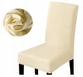 Pikkukuva 1 / 10: PÄÄLLINEN tuolille BEIGE ECRU SILEÄ elastinen