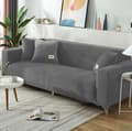 Pikkukuva 2 / 11: Kulmasohvan päällinen, samettiharmaa, 4-istuttava sohva