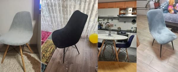 PÄÄLLINEN Skandinaavinen tuoli MUSTA jacquard