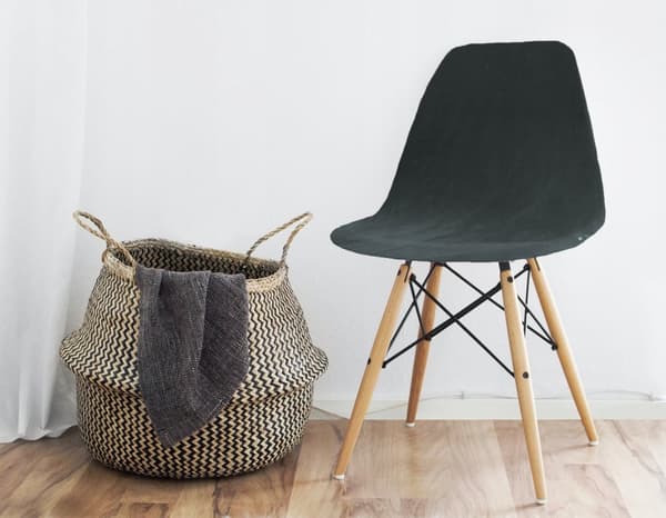 PÄÄLLINEN Skandinaavinen tuoli MUSTA SAMETTI PAKSU