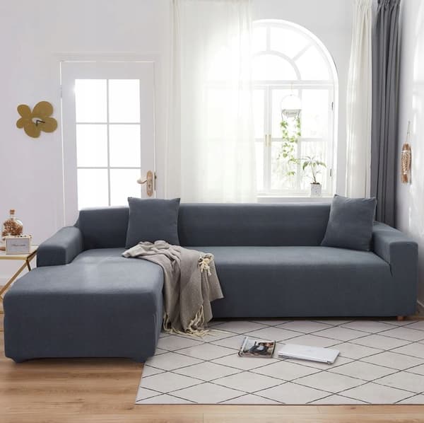 ÖVERDRAG till SOFFA bäddsoffa 4-sits soffa TJOCK GRÅ