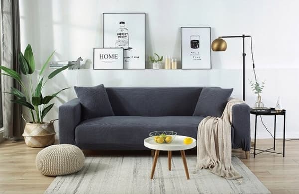 ÖVERDRAG till SOFFA bäddsoffa 4-sits soffa TJOCK GRÅ