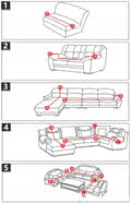 Miniatyrbild 10 av 11: ÖVERDRAG till SOFFA bäddsoffa 4-sits soffa TJOCK GRÅ