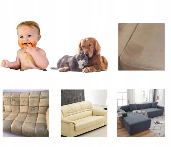 ÖVERDRAG till SOFFA bäddsoffa 4-sits soffa TJOCK GRÅ