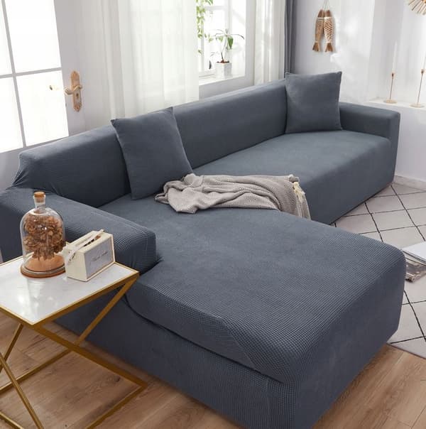 ÖVERDRAG till SOFFA bäddsoffa 4-sits soffa TJOCK GRÅ