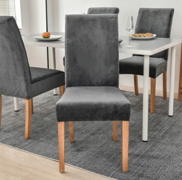 PÄÄLLINEN samettituoli VELVET HARMAA pehmo PAKSU