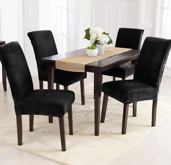 PÄÄLLINEN tuoli VELVET pehmo PAKSU MUSTA