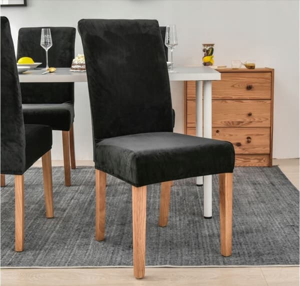 PÄÄLLINEN tuoli VELVET pehmo PAKSU MUSTA