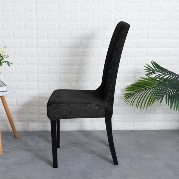 PÄÄLLINEN tuoliin, paksu kohokuvioitu sametti, MUSTA