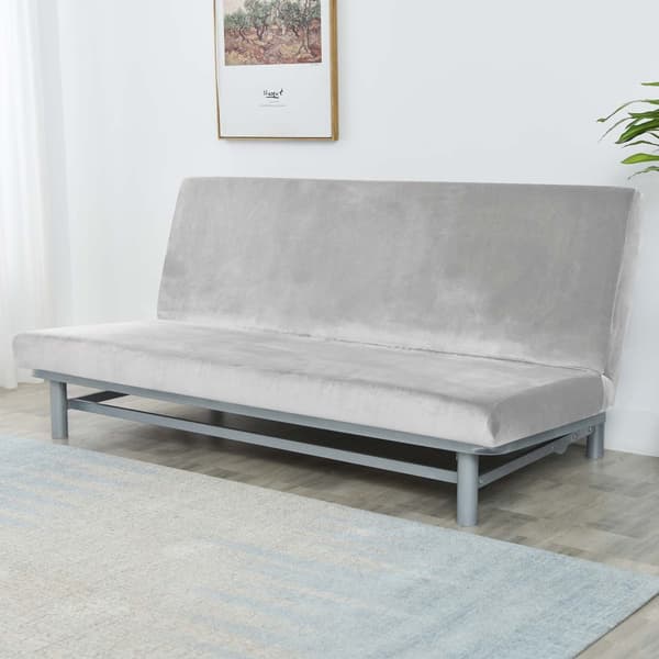 SOFFBÄDDÖVERDRAG 190-210cm LJUSGRÅ sammet