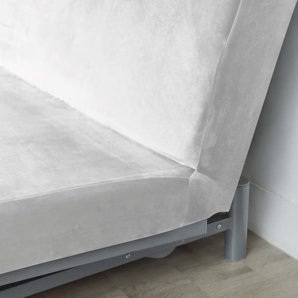 SOFFBÄDDÖVERDRAG 190-210cm LJUSGRÅ sammet