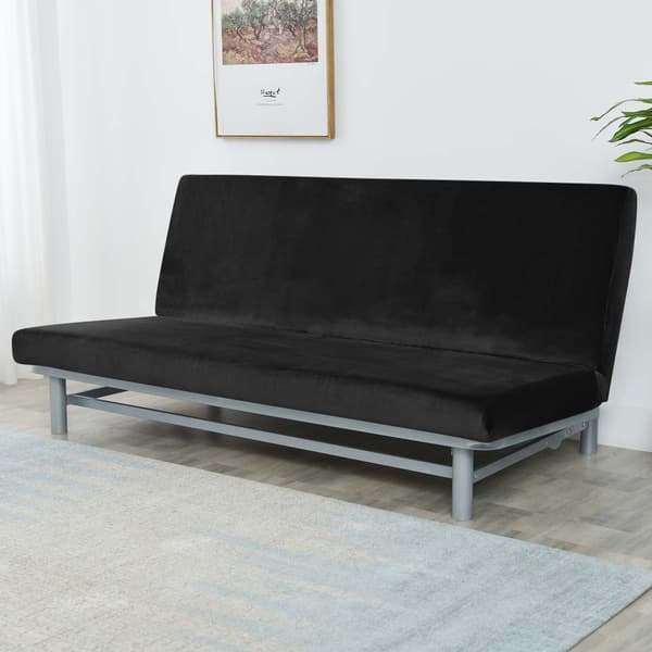 SOFFBÄDDSFÖRDRAG 190-210cm SVART velour