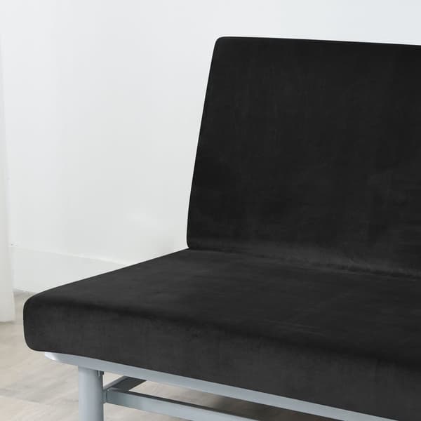 SOFFBÄDDSFÖRDRAG 190-210cm SVART velour
